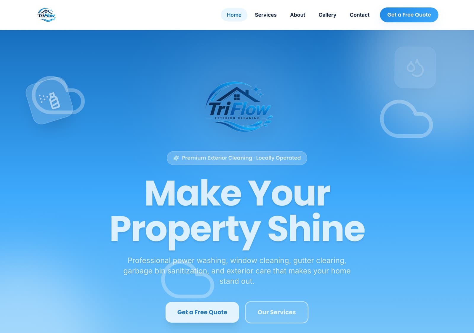 TriFlow Exterior Cleaning — live website built by ClickBloom